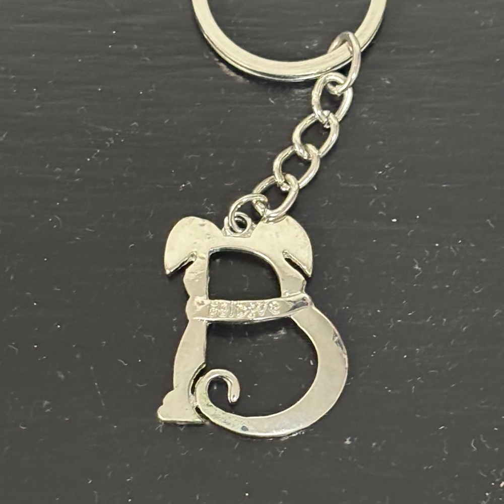 Silver Initial Keychain - Picture 2 of 4